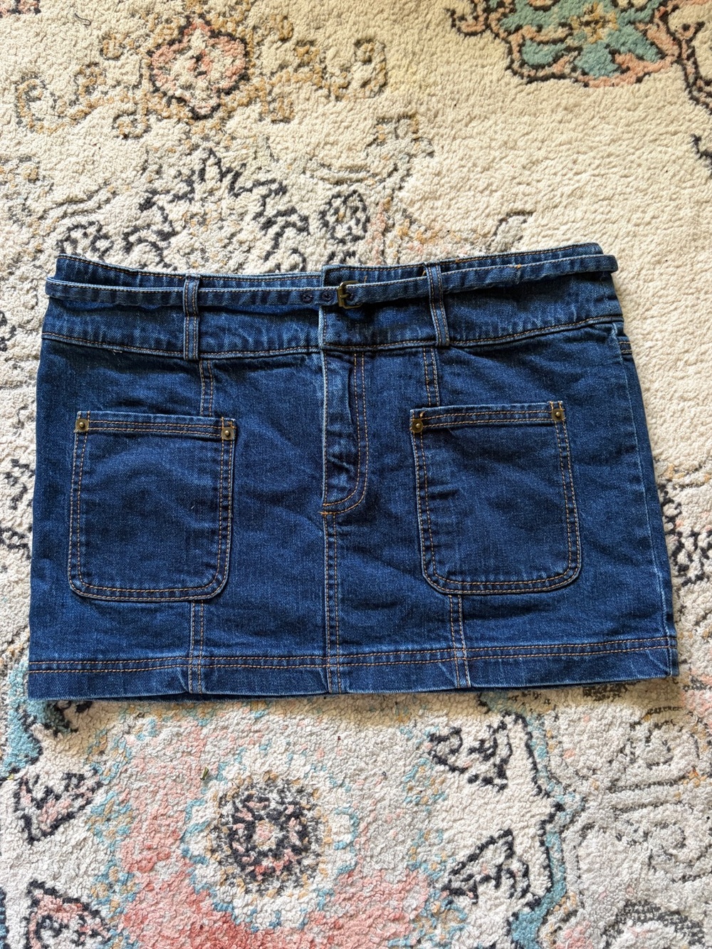 Anthropologie Pilcro 90s Micro Mini Denim Blue Jean Skirt